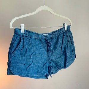 J Crew Cotton Denim Blue Shorts w/ Drawstring, S
